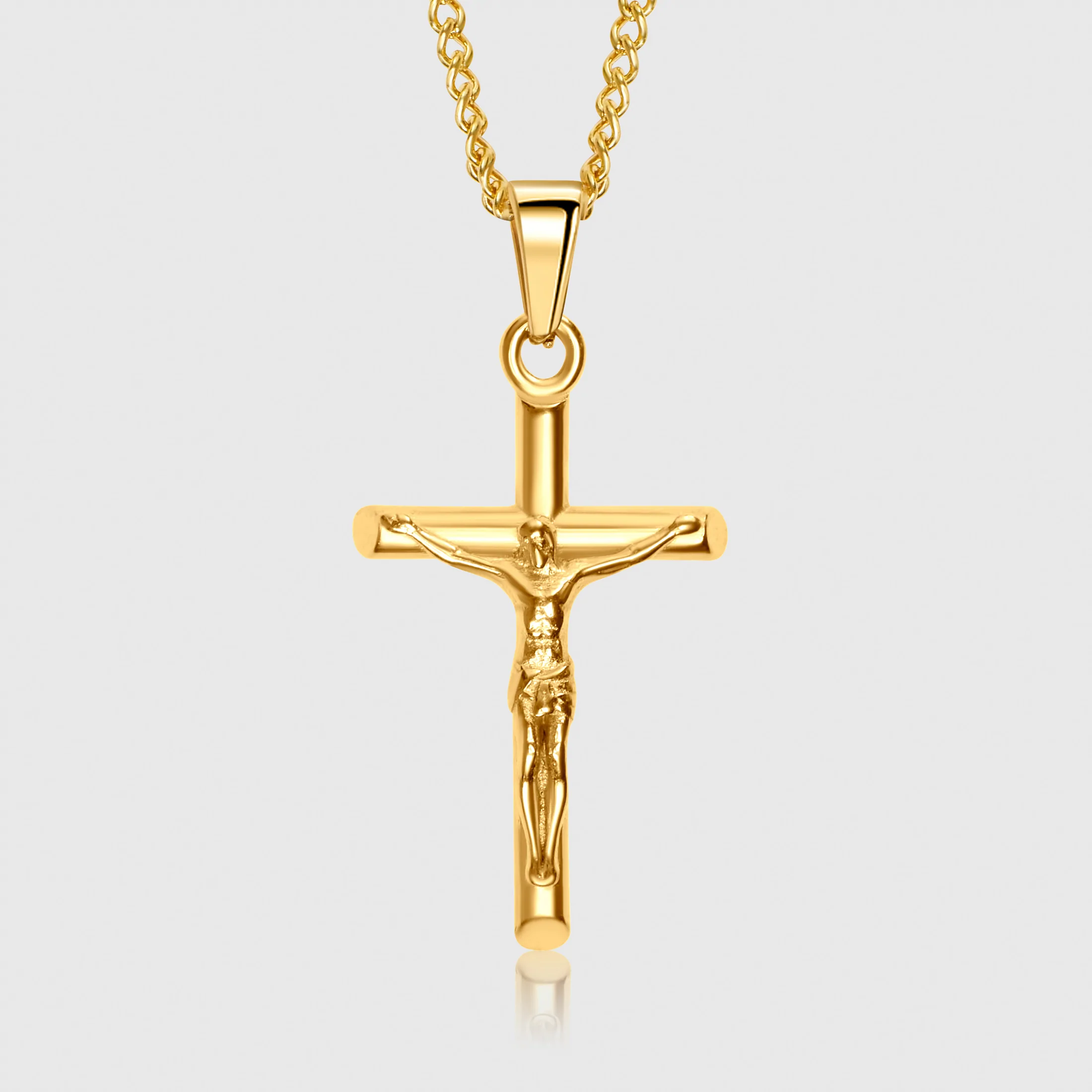 Classic Cross Pendant with Chain Gold - Image 2