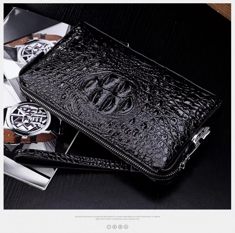 Croc Clutch Bag in black - Image 2